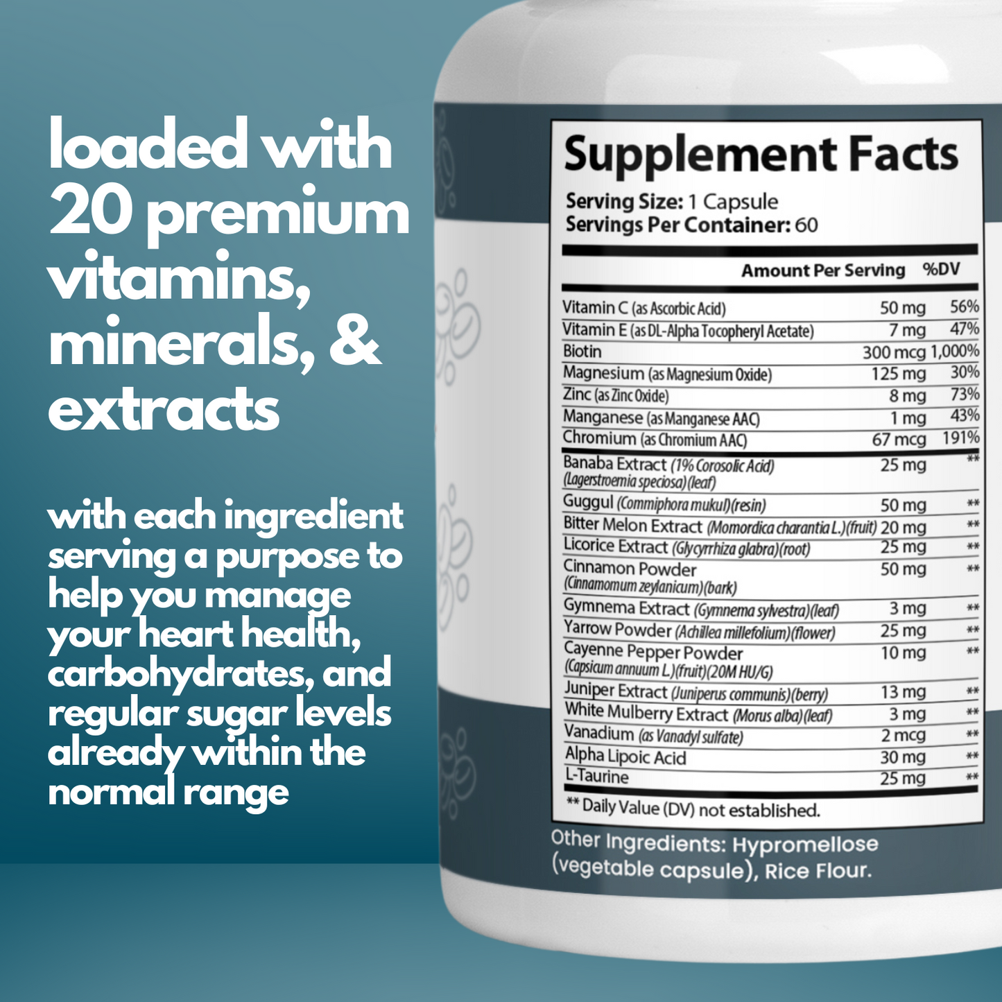 Official Sugar Shield Defense Supplement - Triple Protection, Cinnamon Capsules, Chromium, Vanadium - Heart, Metabolism, and Energy - 60 Capsules, Made in USA