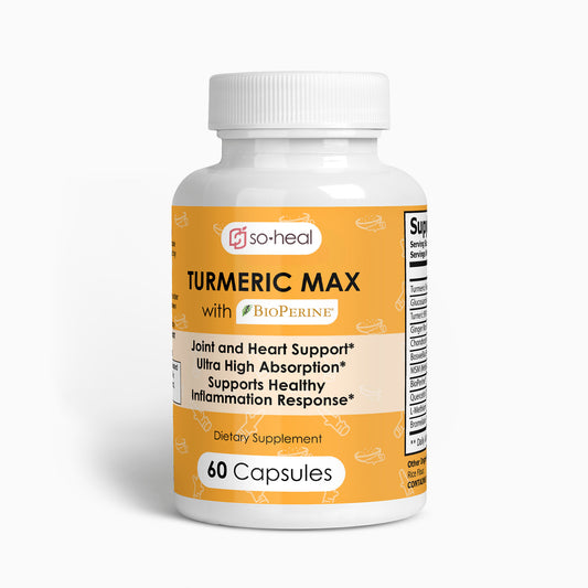 Turmeric Max with BioPerine (Black Pepper), 95% Curcuminoids, Glucosamine - Better Joint Health & Healthy Inflammation Response