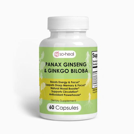 Panax Ginseng & Ginkgo Biloba - Energy Booster, Mental Clarity, and Natural Mood Booster
