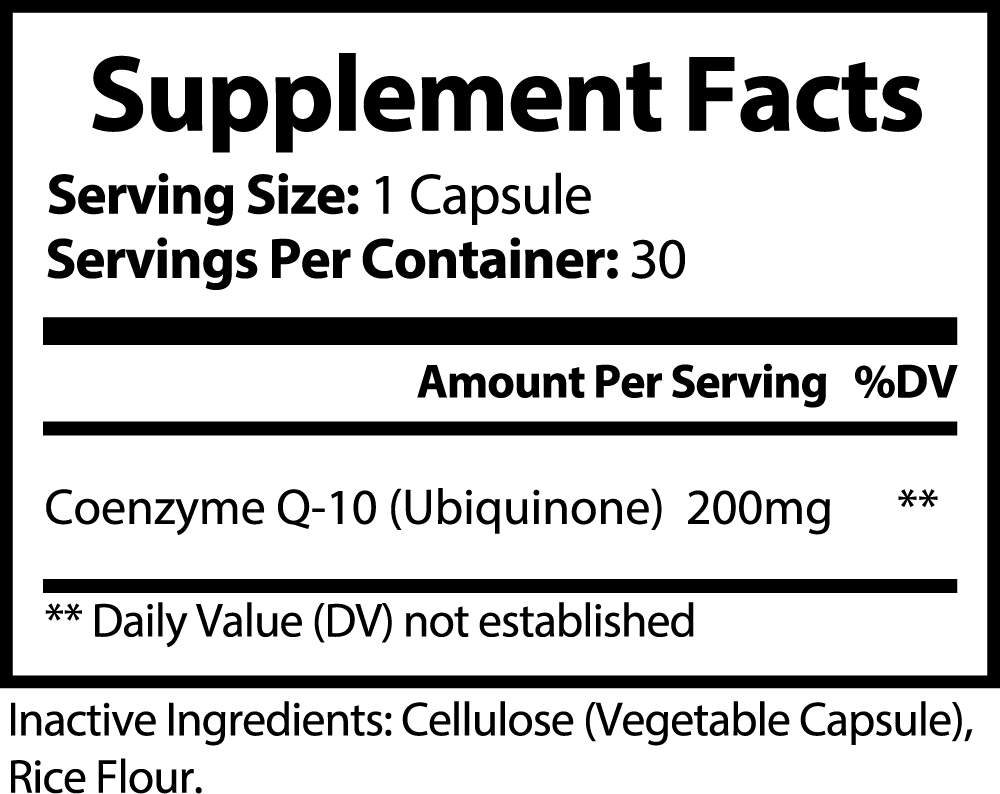 CoQ10 Ubiquinone for Age-Defying Energy and Heart Health - Gluten-Free, Vegan, 100% Natural